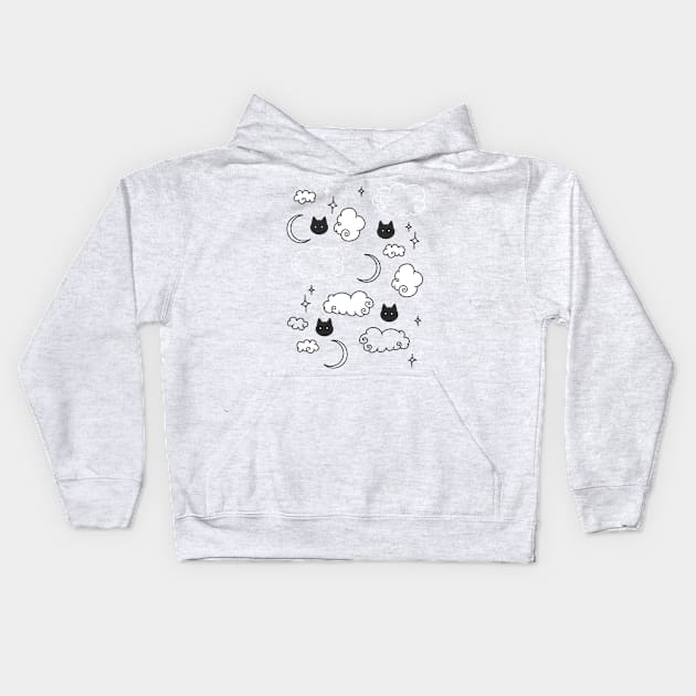 Space Cats Kids Hoodie by panco